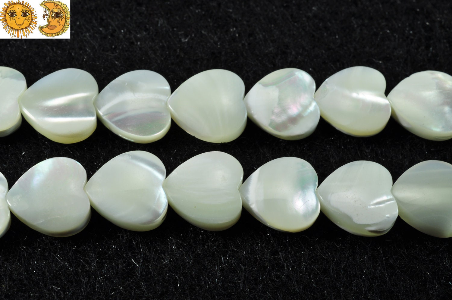 15 inches strand of MOP smooth heart shape shell bead 8mm