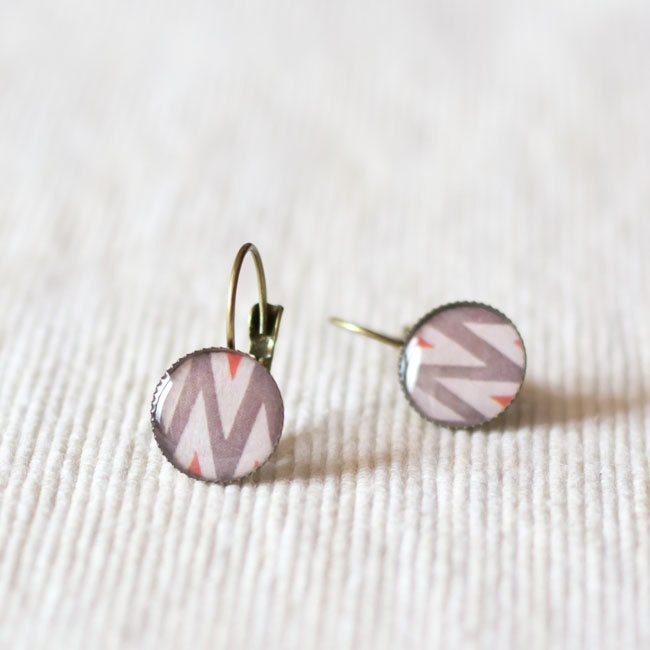 chevron earrings - geometric - geometric jewelry - aztec earrings - tribal jewelry - valentines day - gift for her