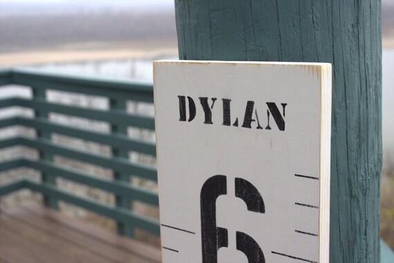 Wooden Growth Chart for Children Distressed with a Custom Name