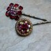 Vintage Red Ruby AB Rhinestone Bobby Pins, W Germany Czech
