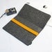 11" Felt Macbook Pro Air Sleeve Macbook Case Macbook Bag Macbook Holder Wallet Handmade Personalized w Yellow Elastic Strip :E1148-MGra02y
