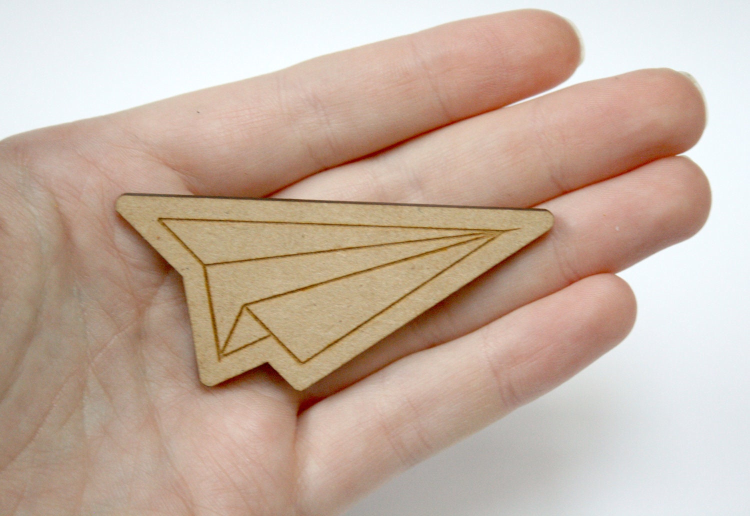 Paper Plane Wooden Brooch