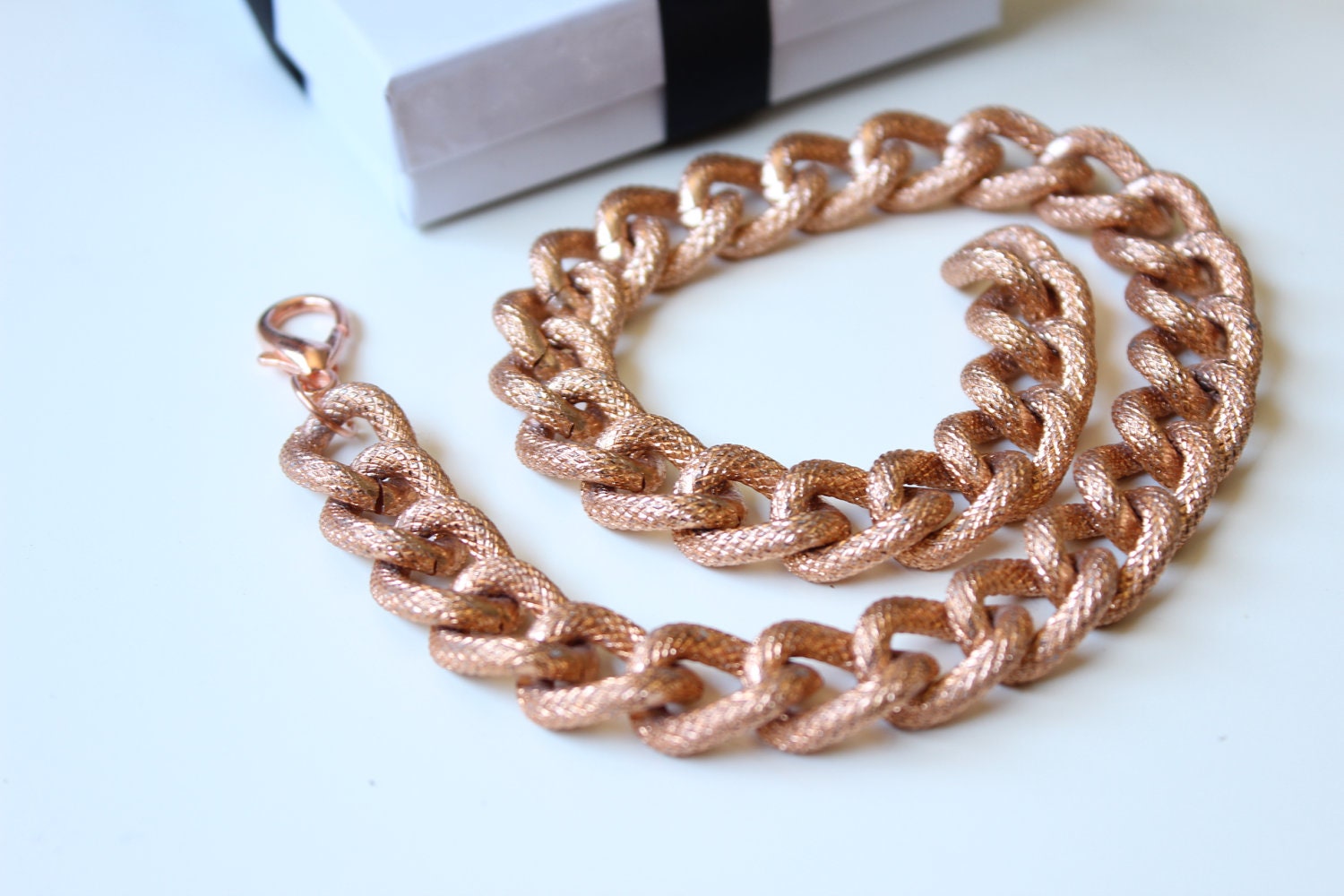 Double Wrap Rose Gold Medium Chain Bracelet