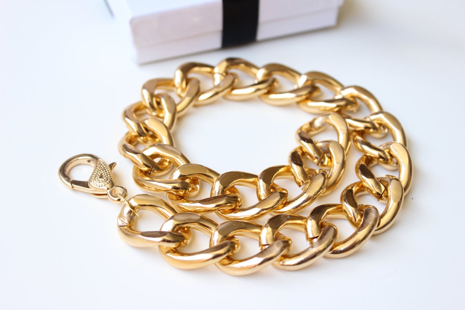 Double Wrap Chunky Gold Chain Bracelet
