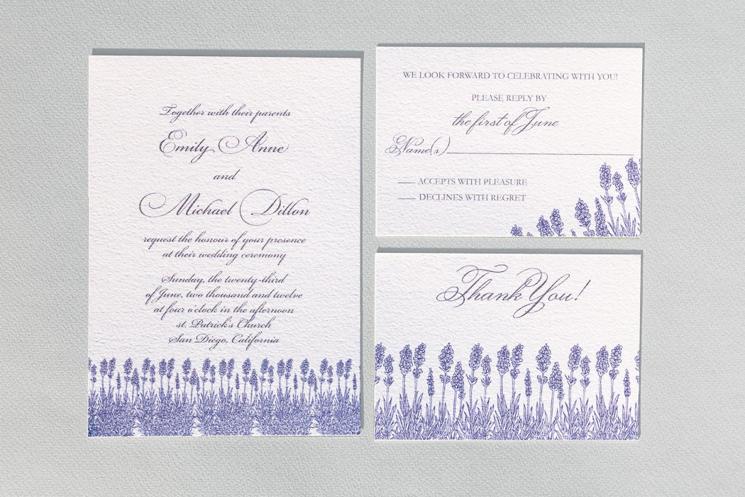 Printable Botanical Wedding Invitation - Lavender Wedding