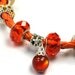 Orange Crystal Bracelet Orange Cats Eye Charm Bracelet Orange Faceted Beads Orange Leather Orange Faceted Beads Orange Cats Eye Charm