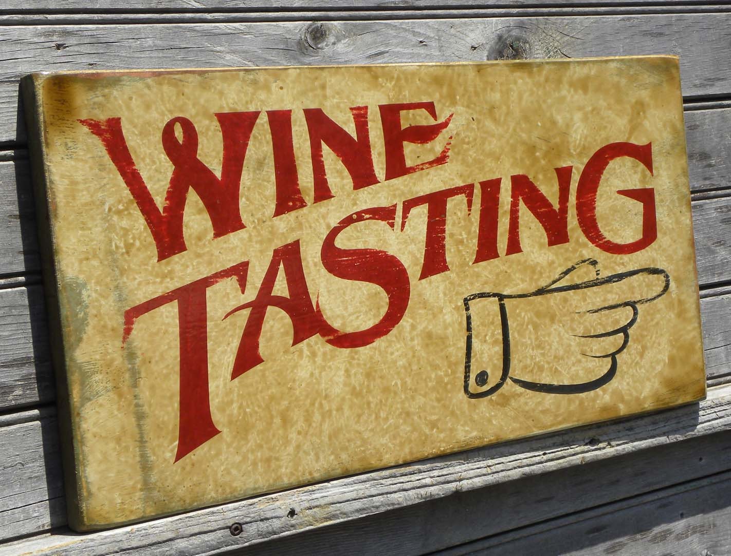 Wine Tasting Sign hand made original wooden by ZekesAntiqueSigns