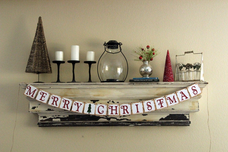 Christmas Banner - MERRY CHRISTMAS - Decoration or photo prop