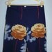 1970s funky wide leg rose and cloud pants - size 11/12 (M-XL)