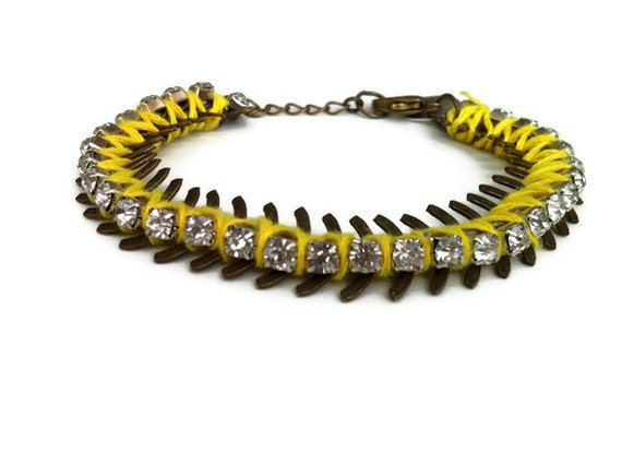 Rhinestone and fish tail bracelet