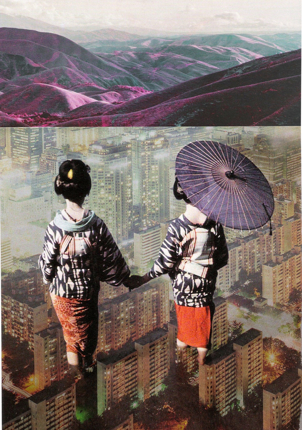 Digital Collage, Collage, Collage Print, Fashion Collage, Fashion Illustration, Japanese Kimono, Surreal Collage