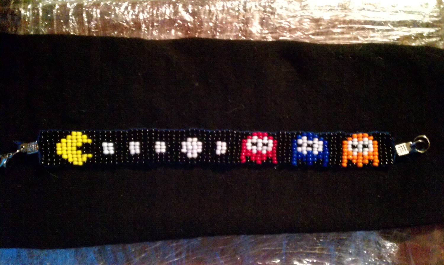 PacMan Ghost beaded bracelet, anklet, atari, cute christmas nerd gift