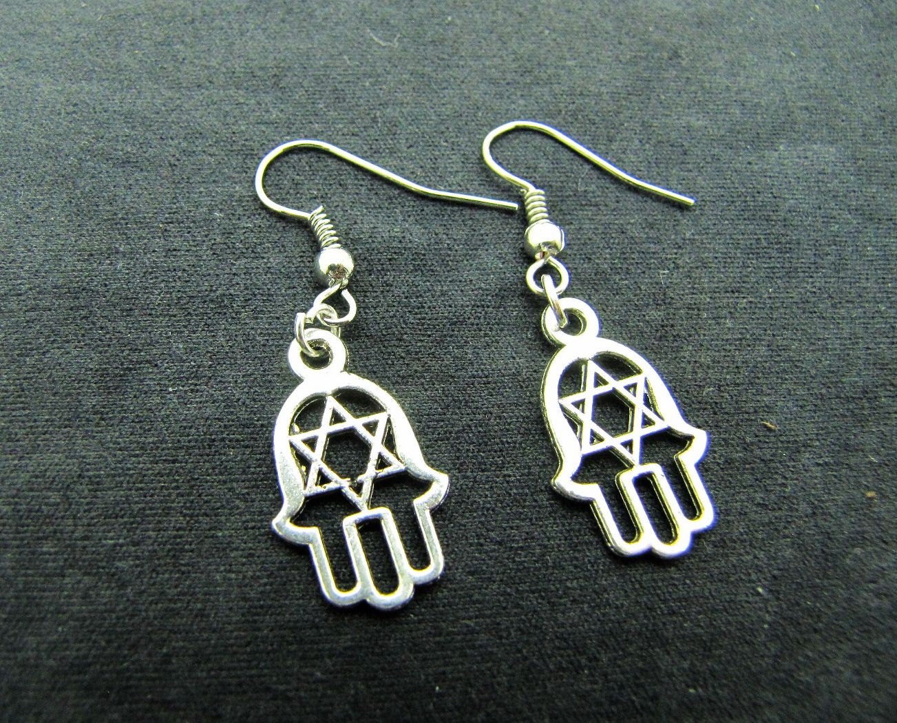 ancient vintage style,silvery hands earrings, unique cute earrings EH53