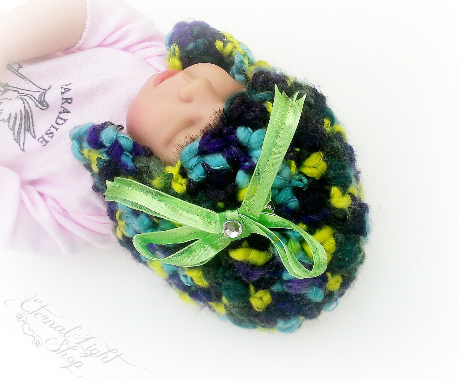 OOAK 100% Wool Newborn Beanie