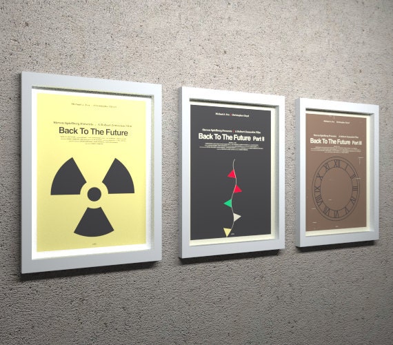 BACK to the FUTURE trilogy - 3x 12x16" movie posters