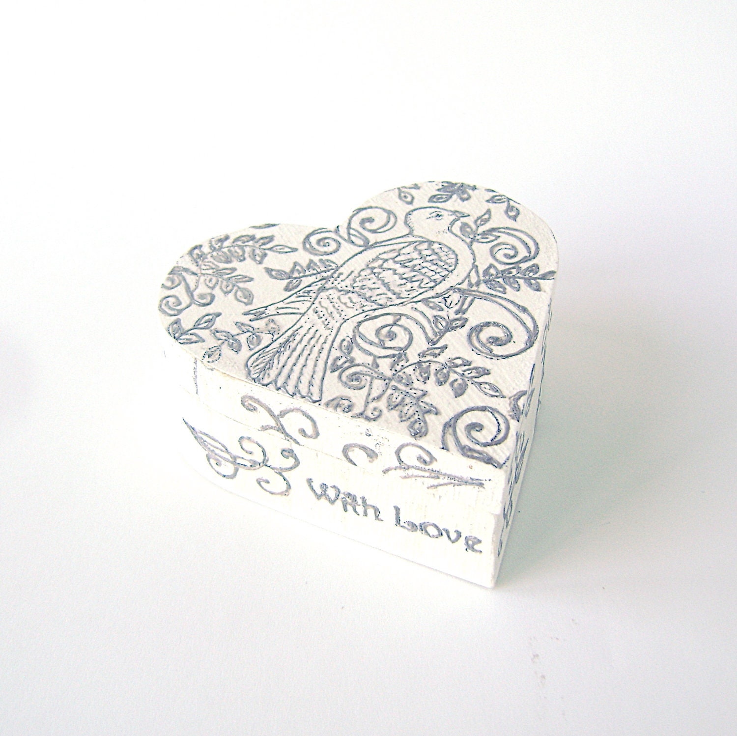 Silver Bird Ring Bearer, Ring Bearer Box , Wedding box, Treasure Box ...