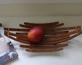 Vintage Handmade Bamboo Fruit or Vegetable Holder - Mid Century Modern