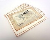 Travel Note Cards, Wedding Thank You Cards, Destination Wedding, World Map, Airplane Notes, Wedding Stationery, Map Notecards, Set of 20