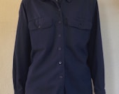 Cotton Navy Boyfriend Utility Shirt