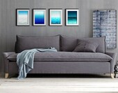 Four 5x7 illustrations - Silence - Art illustration prints,Love illustration,Love decor,Sea of love,Ocean,turquoise,blue,French fine art