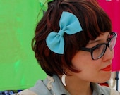 III Pastel Baby Blue Non-Leather Vegan Hair Bow III