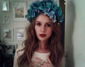 Blue Teal Lana Del Rey Flower Crown - Born To Die Lana Del Rey Flower Crown