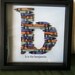 Crayon Initial in a shadow box