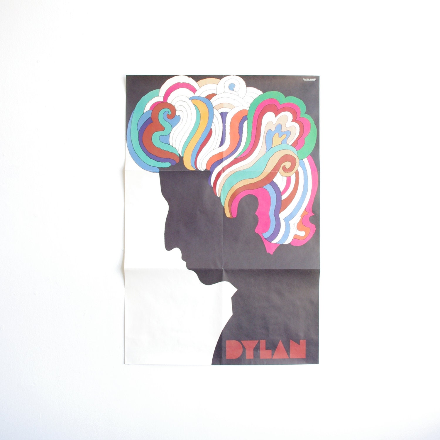 Iconic Original Vintage Bob Dylan Poster - Designed by Milton Glaser - 1966 - Postmodern - MOMA Design Collection - Father's Day