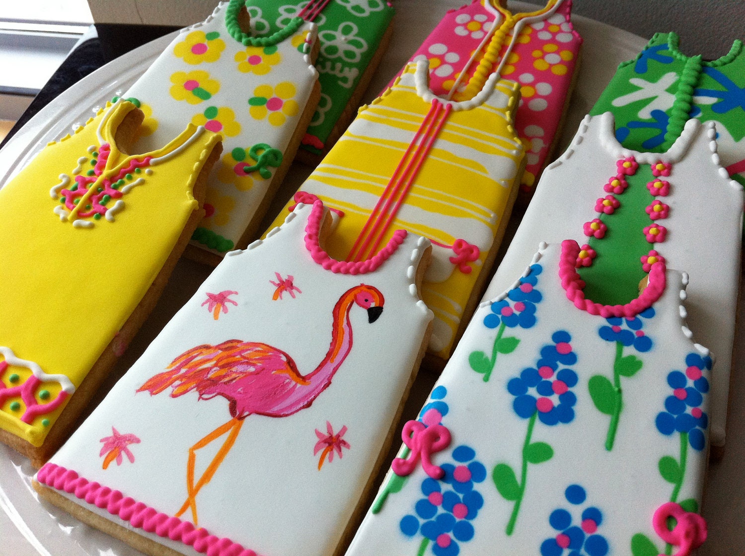 Lilly Pulitzer Inspired Shift Dress Decorated Cookies, Perfect for your summer party.