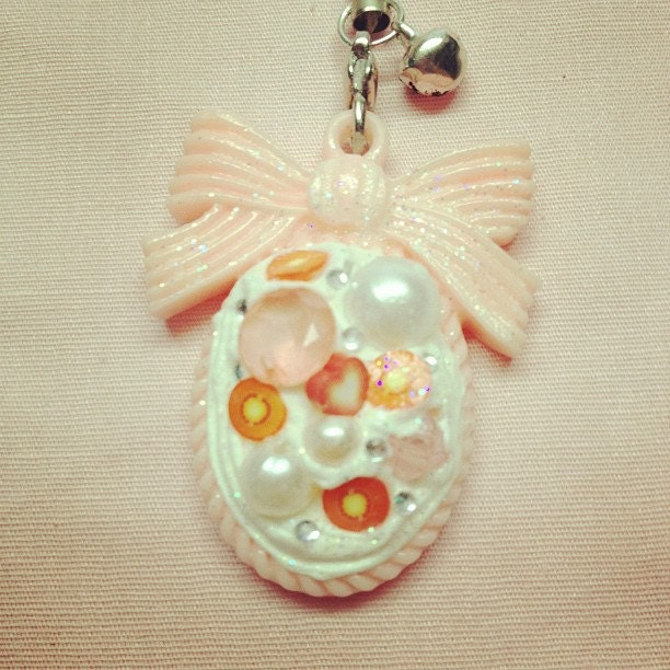Pink Love Cabochon Phone Charm