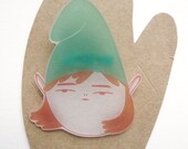 Elf - Gnome - Gnome Girl - Shrink Plastic Brooch