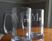 Personalized Beer Mugs (Set of 2) - Mr & Mrs