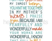 8 x 10 Nursery Print - Baby Art, Children Decor, Baby Shower Gift (for you created - blue and orange)