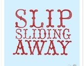 Surfing Art  8" x 8" Art Print "Slip Sliding Away"
