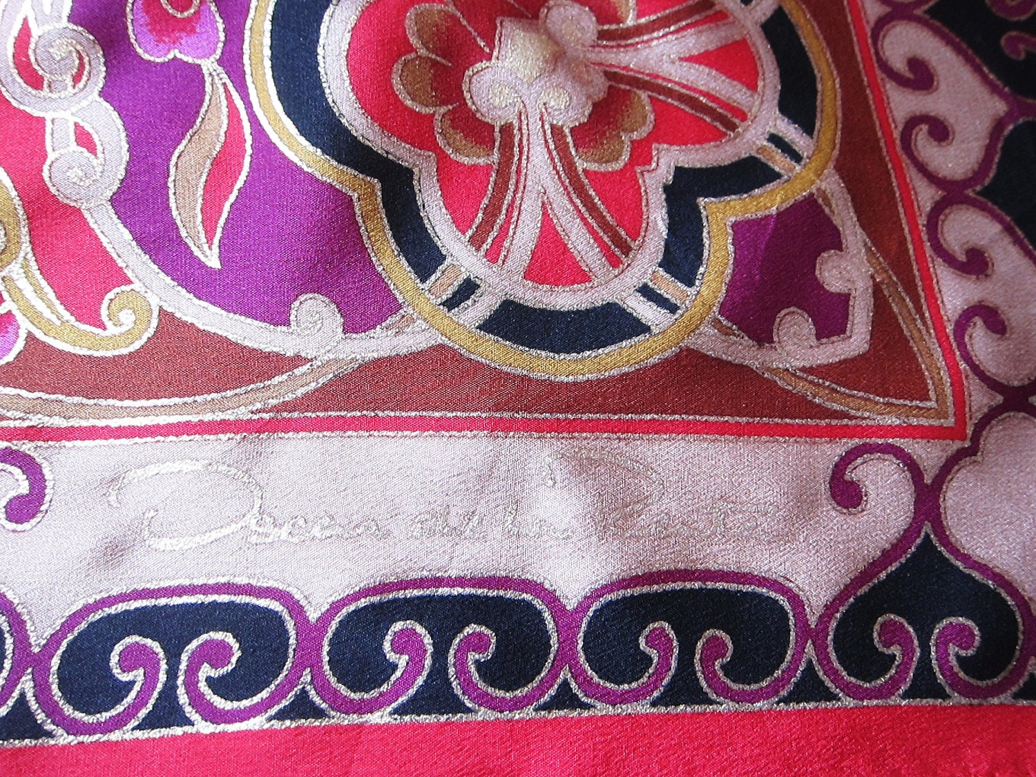 Oscar de la Renta silk scarf flamboyant WOW