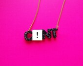 Mature swearword Necklace C-nt Black Glitter