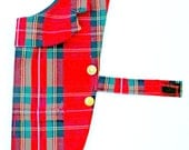 Small Dog Blazer - Crimson Plaid Styled Just Like a Man's