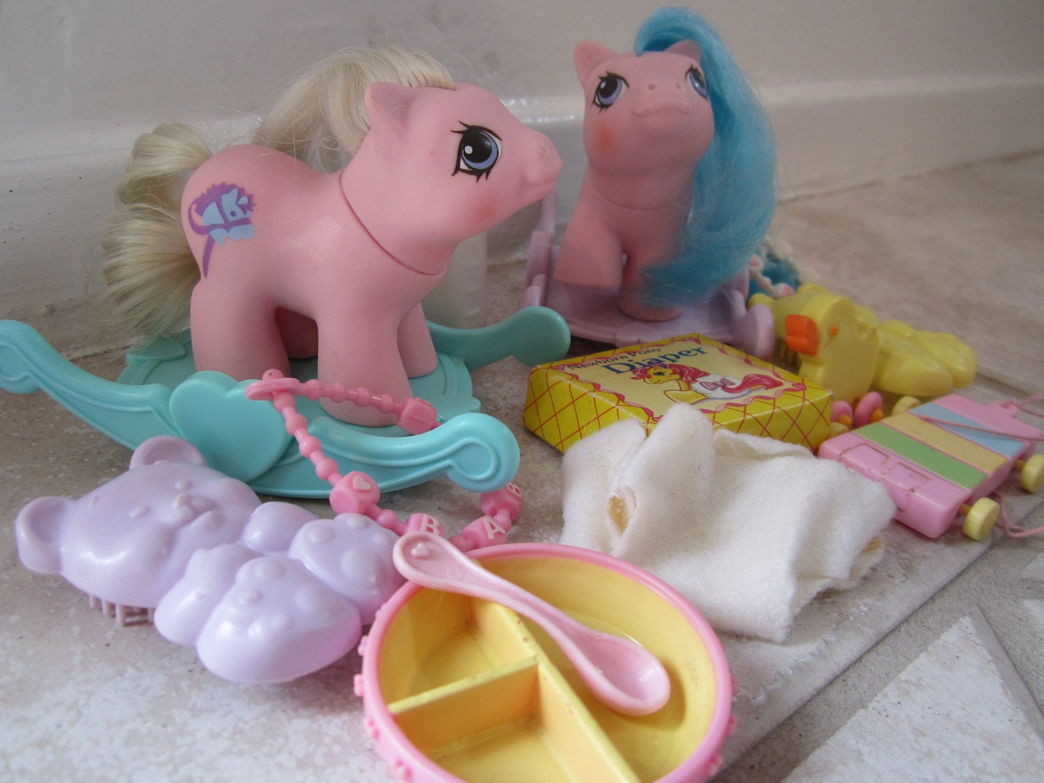 My Little Pony Twins Sticky & Sniffles newborn twins G1 1987-1988 toy