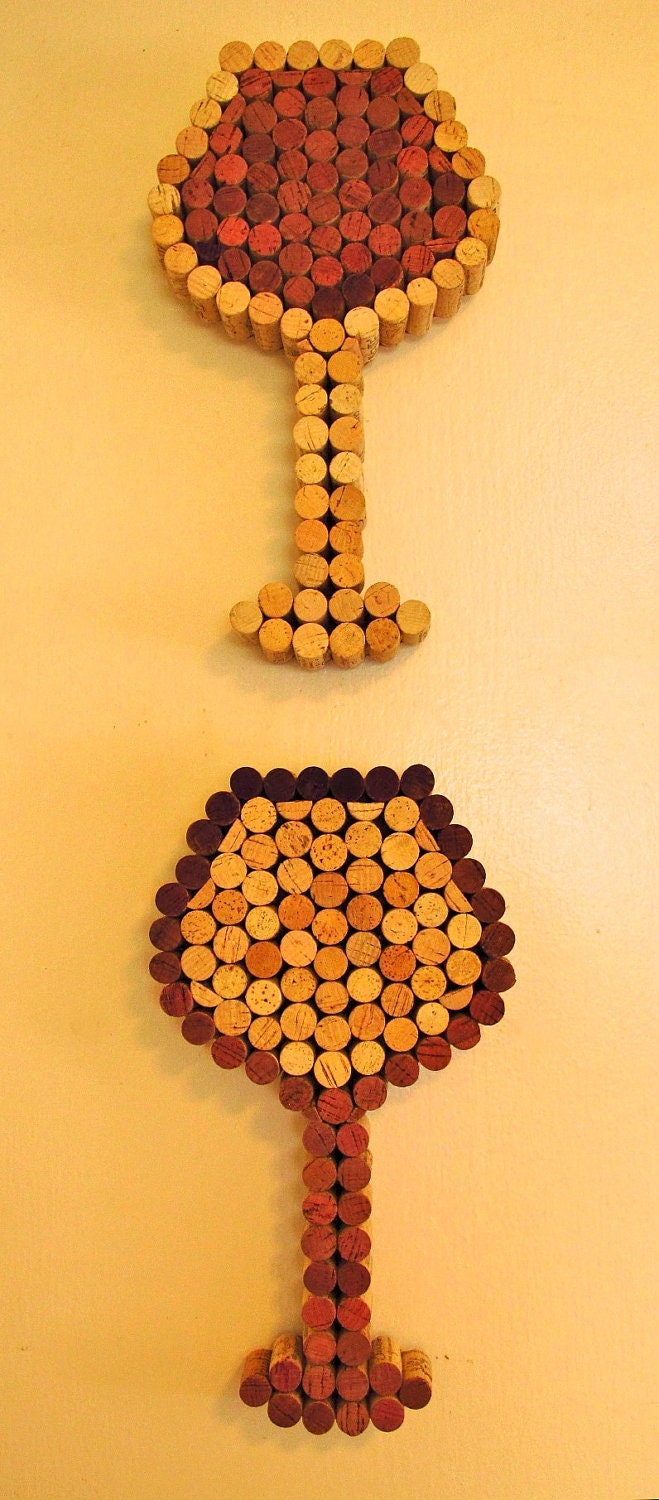 Wine Cork Wine Glass Art - White Wine Glass or Red Wine Glass Styles Made-to-Order