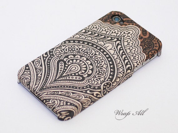 Vintage Bali pattern iPhone 4 case / Floral Bali pattern iPhone 4s case/  iPhone 4s / iPhone cover