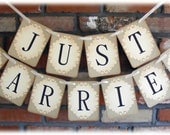Handmade JUST MARRIED WEDDING Banner, Garland or Photo Prop - Rustic yet Elegant