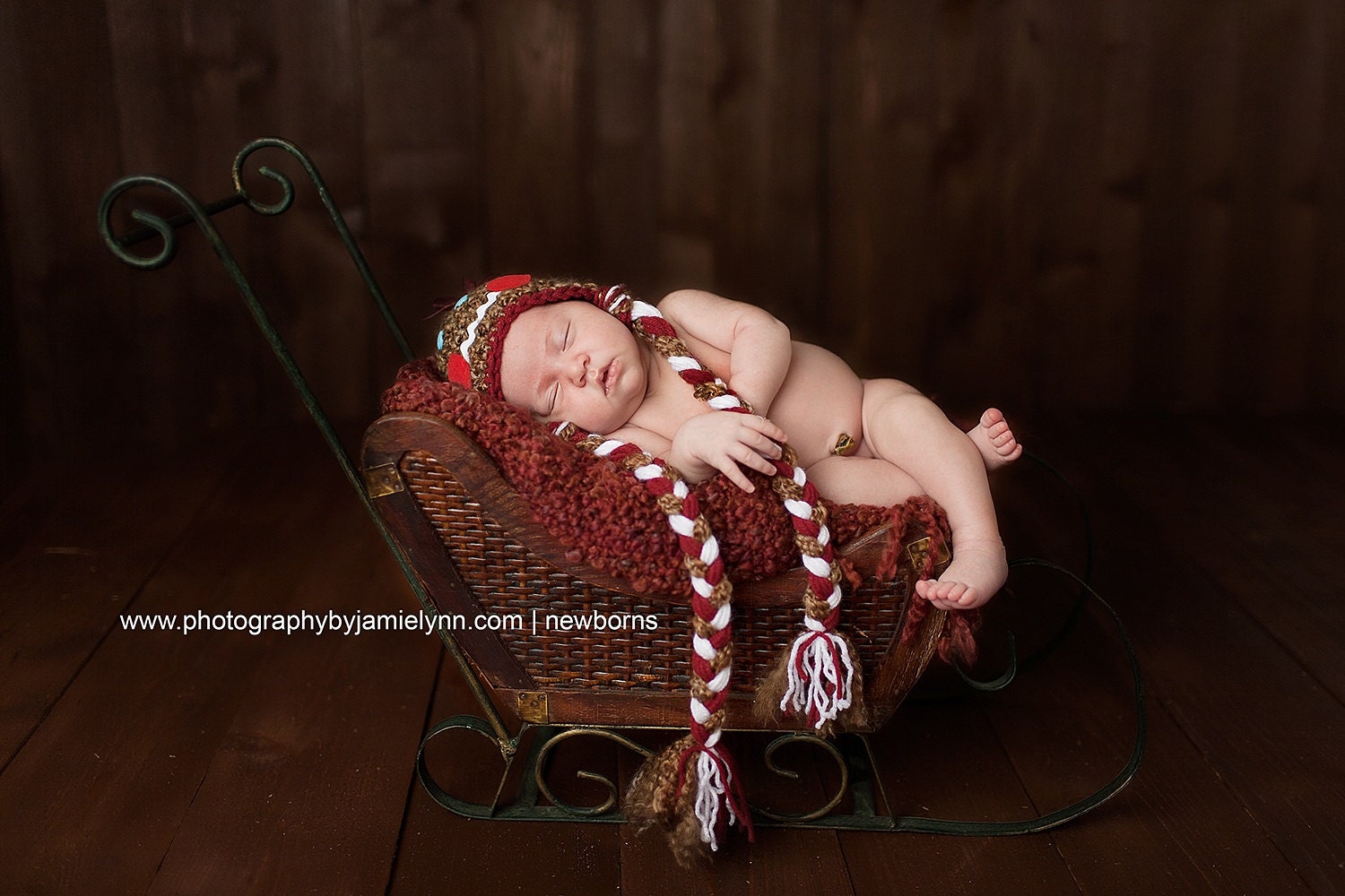 Crochet Gingerbread hat Christmas hat Photo Prop Newborn baby 0-3 month 3-6month up to 12 mo