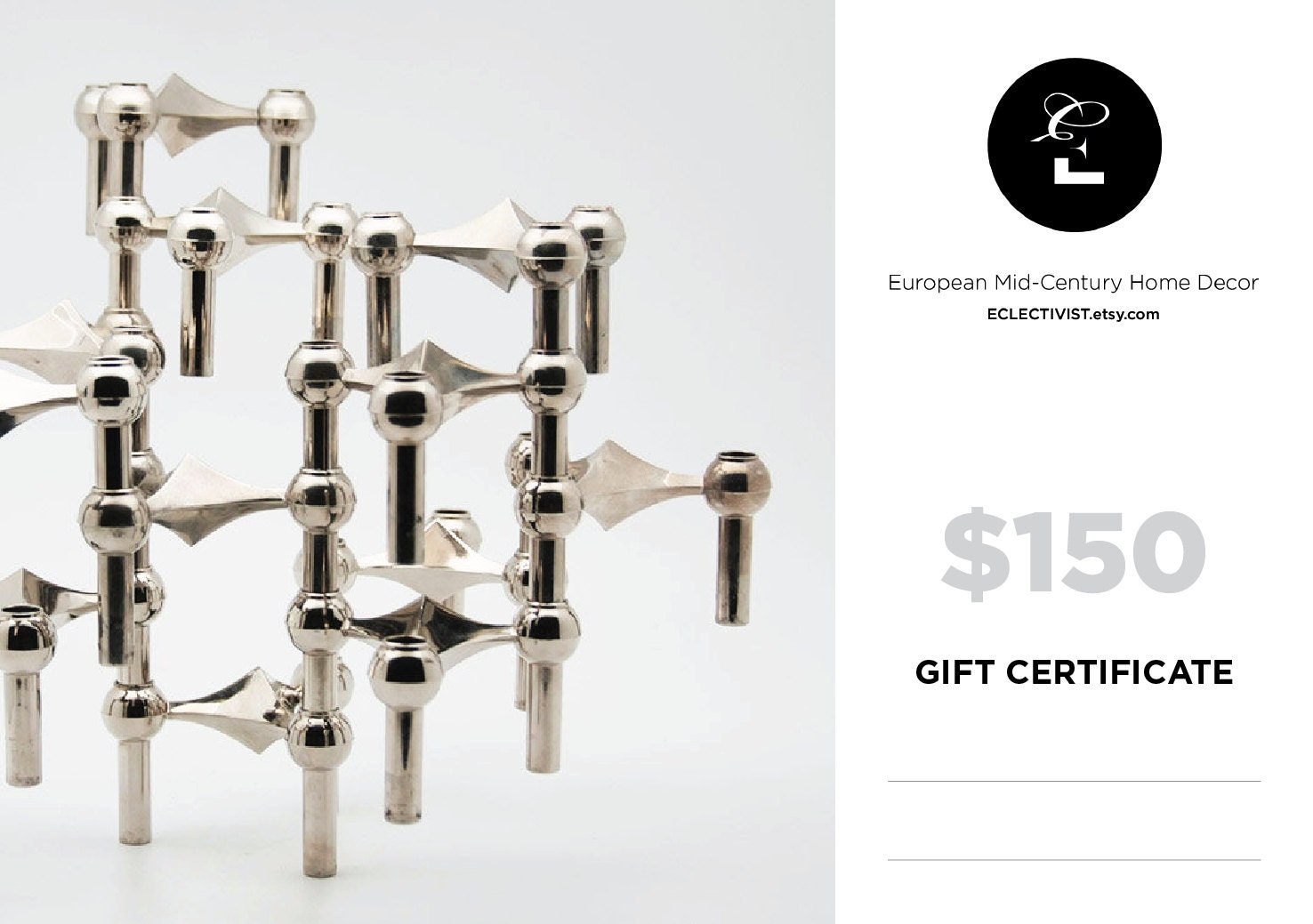 NEW - 150 Dollars Gift Certificate for Eclectivist