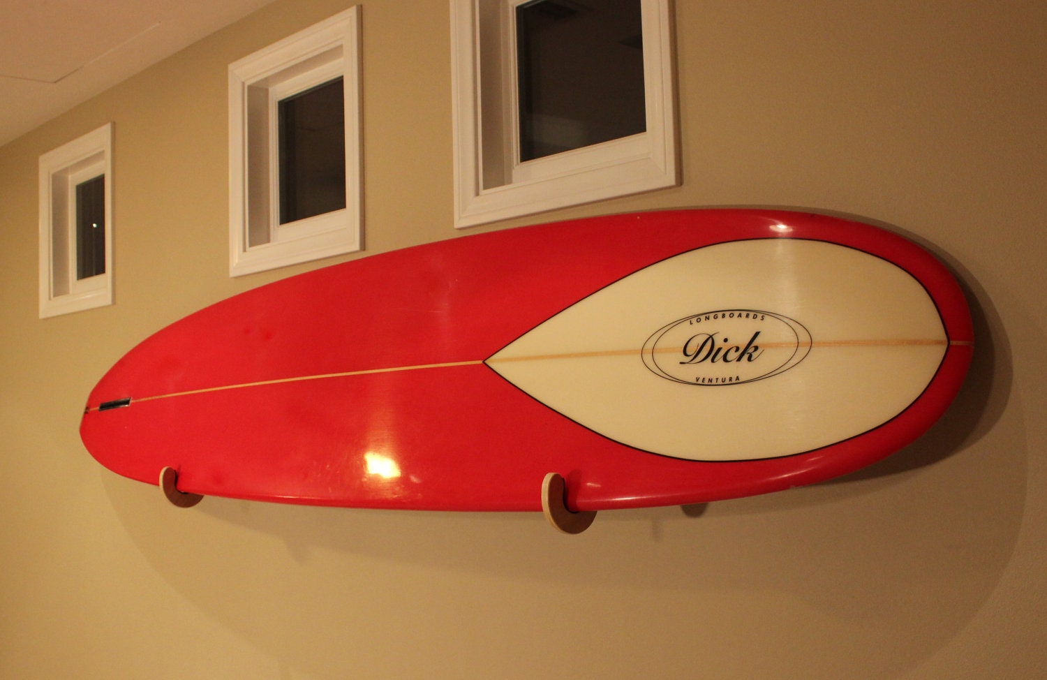 Surfboard Hooks - Gloss Chesnut Finish