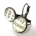 Man and Woman Women Recycled Library Card Word Earrings Patina Brass