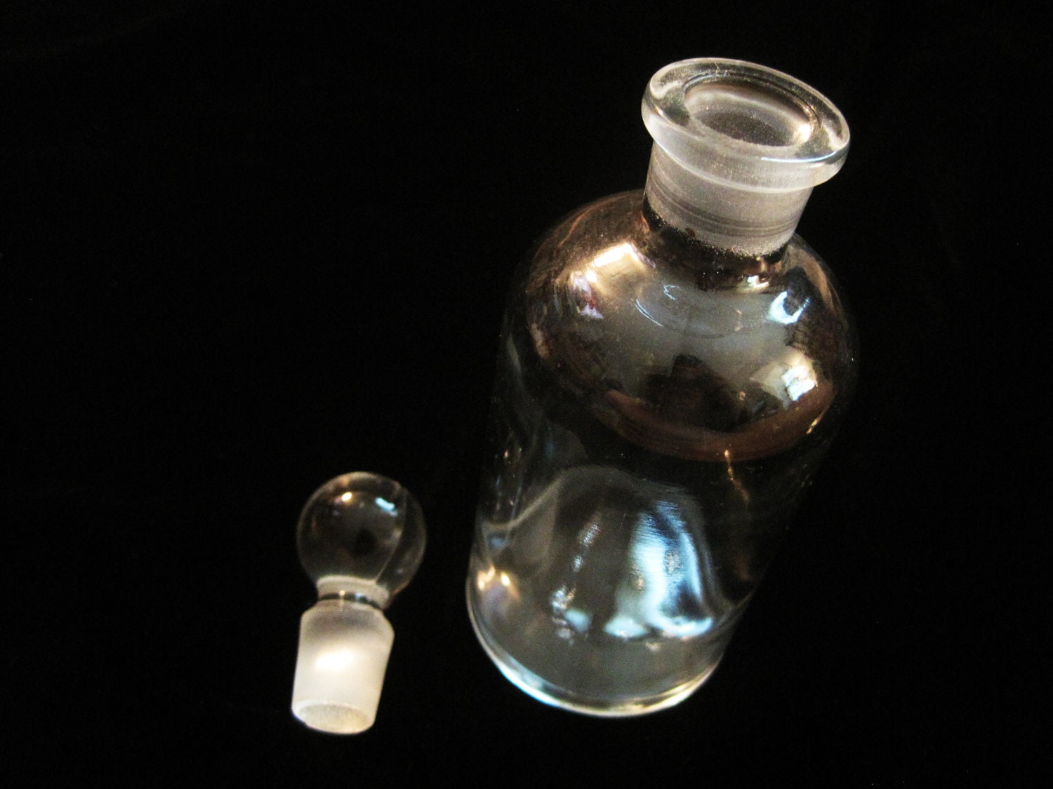 Clear Glass Bottle Vintage with Stopper Top