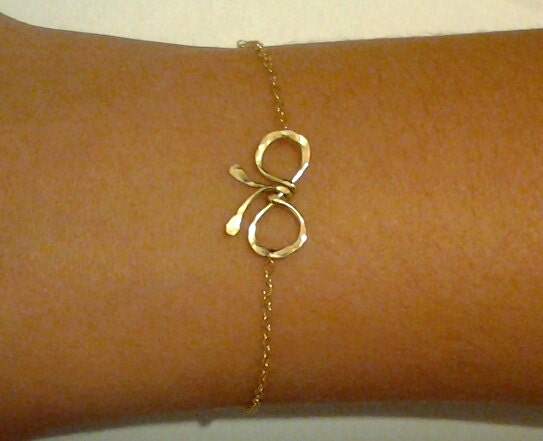 Bow Bracelet - Love Knot, Sterling Silver, Gold, promise jewelry, Bow Charm, Birthday,Bridesmaid Gifts, sister,best friend, friendship,chain