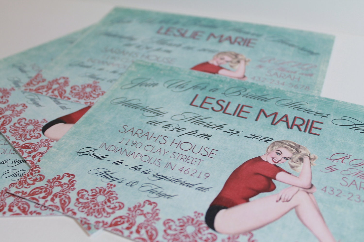 Betty Lou Collection - Vintage Retro Pin Up Lingerie Bridal Shower Wedding Invitation DIY Printable Digital Files Il_570xn