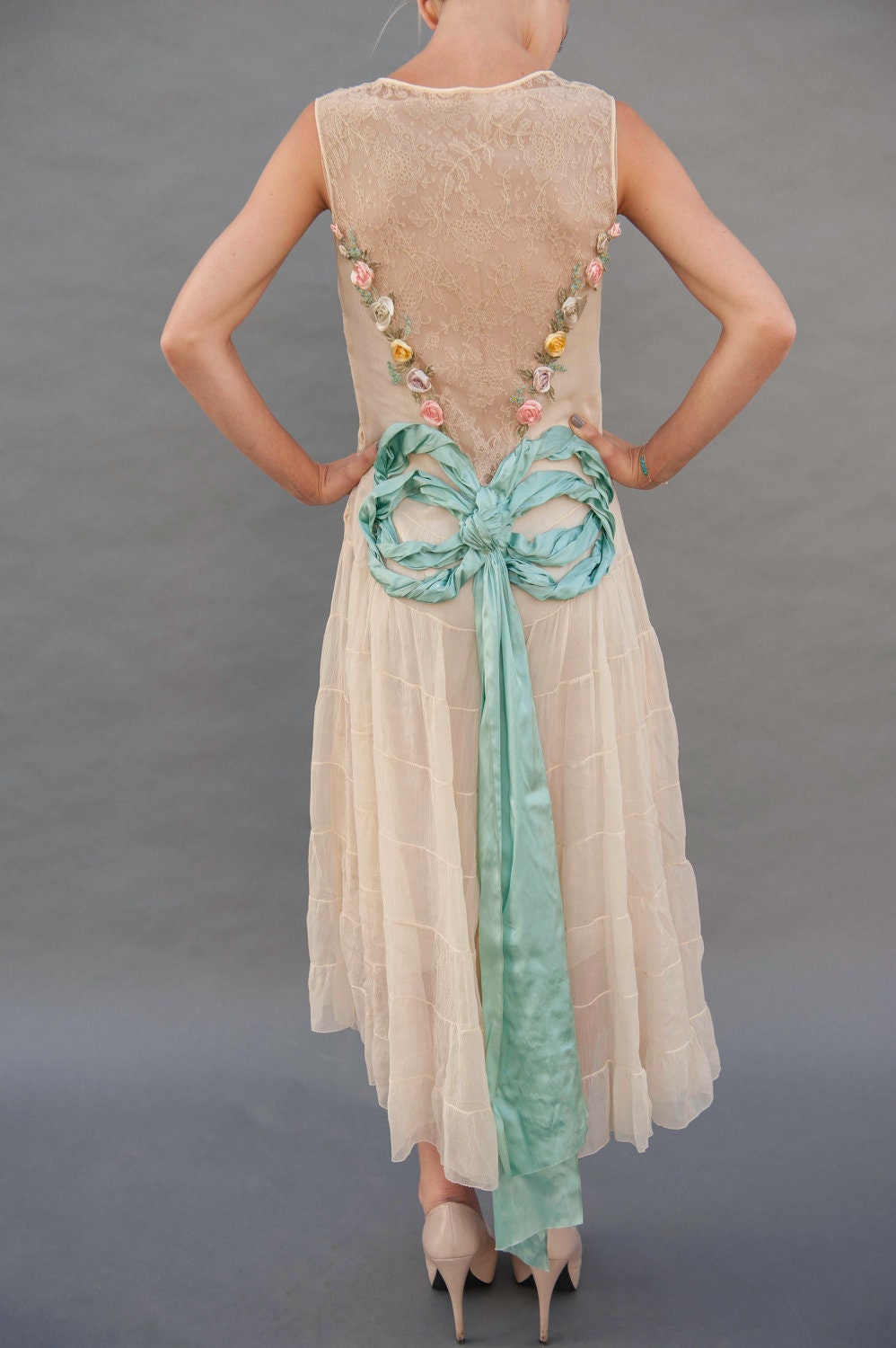 1920s FLAPPER Dress with Ribbonwork - All Original