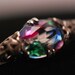 Victorian Bar Brooch with Bohemian Iris Glass